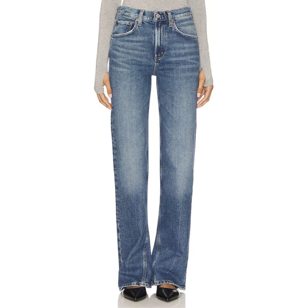 NWT AGOLDE Kick Boot Mid Rise Stretch Jeans Women 27 Medium Wash Bootcut Denim